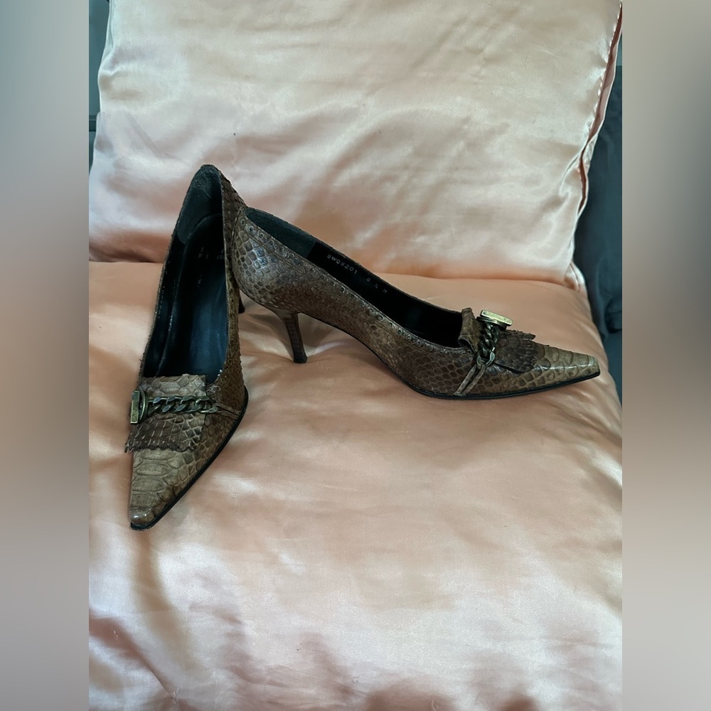 Stuart Weitzman Snake Print Heels - Picture 8 of 16